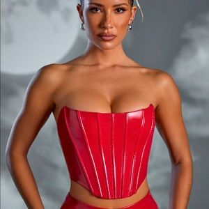 Red Oh polly corset top. Used once.